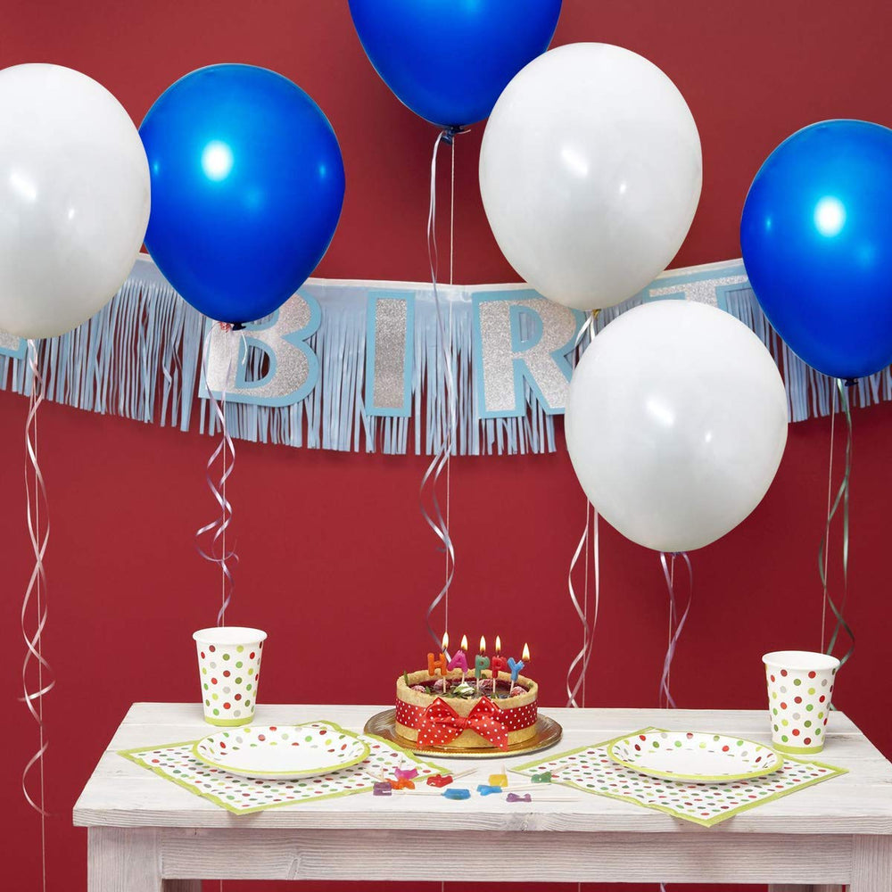 GaesQae Royal Blue balloons, bag close-up, bulk party supply.
