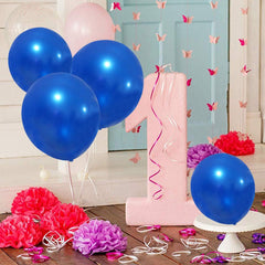 GaesQae Royal Blue balloons, close-up, thick latex for longevity.