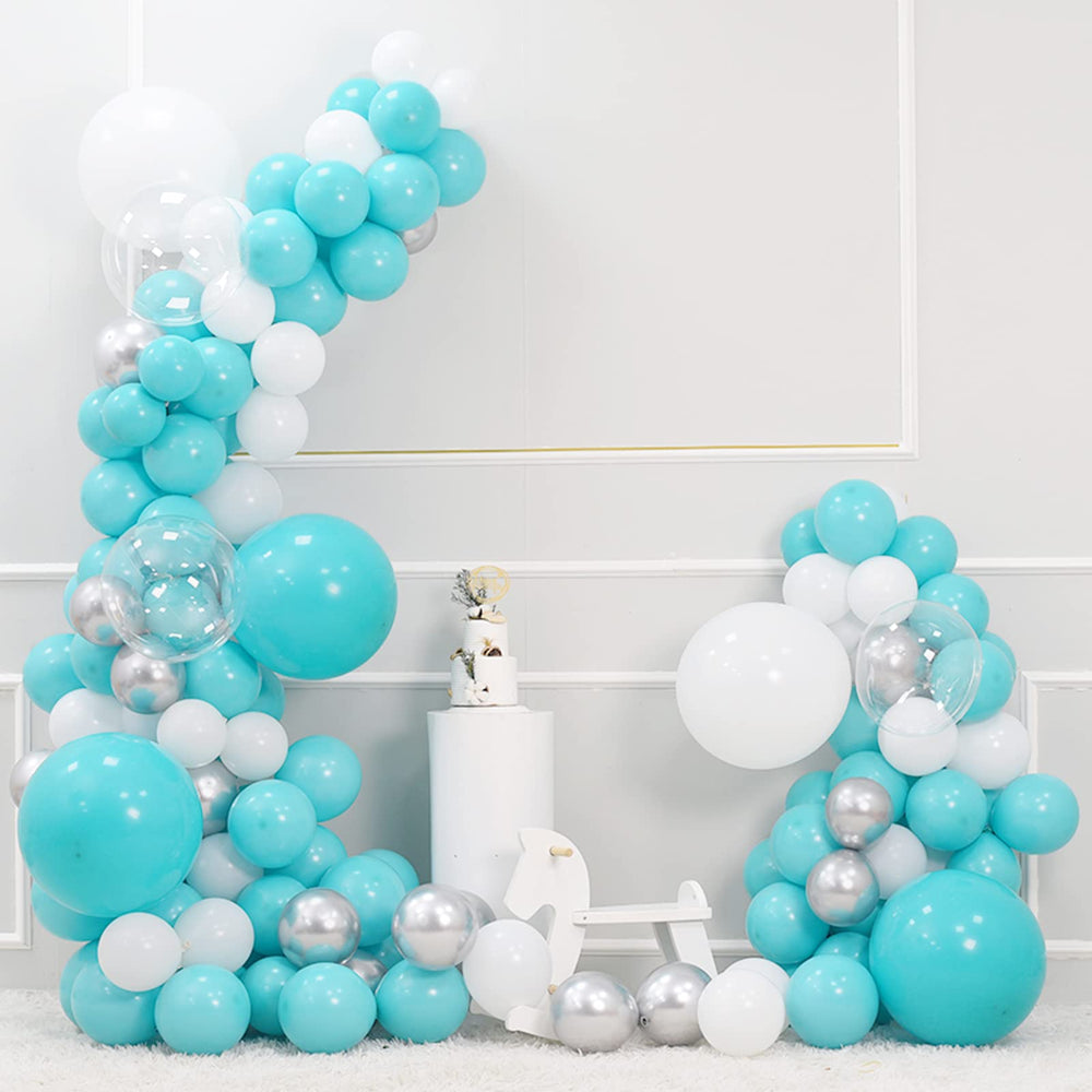 GaesQae teal color swatch on balloons, modern turquoise tone for chic events.