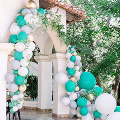 GaesQae teal balloons graduation party, festive accents for milestone celebrations.