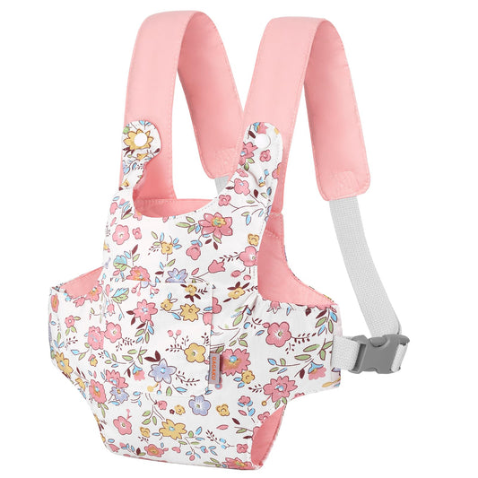 GAGAKU Baby Doll Carrier front view with soft cotton fabric for gentle play.