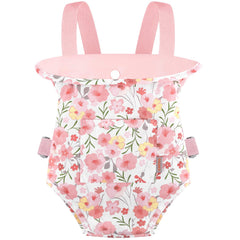 GAGAKU baby doll carrier in pink Rose of Sharon, front view for comfy doll transport