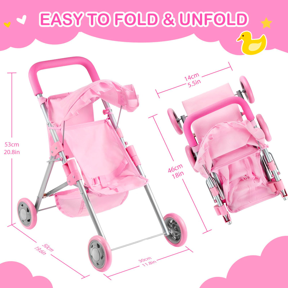 GAGAKU Stroller Handle Height: comfortable grip makes pushing easy for little hands.