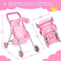 GAGAKU Stroller Handle Height: comfortable grip makes pushing easy for little hands.