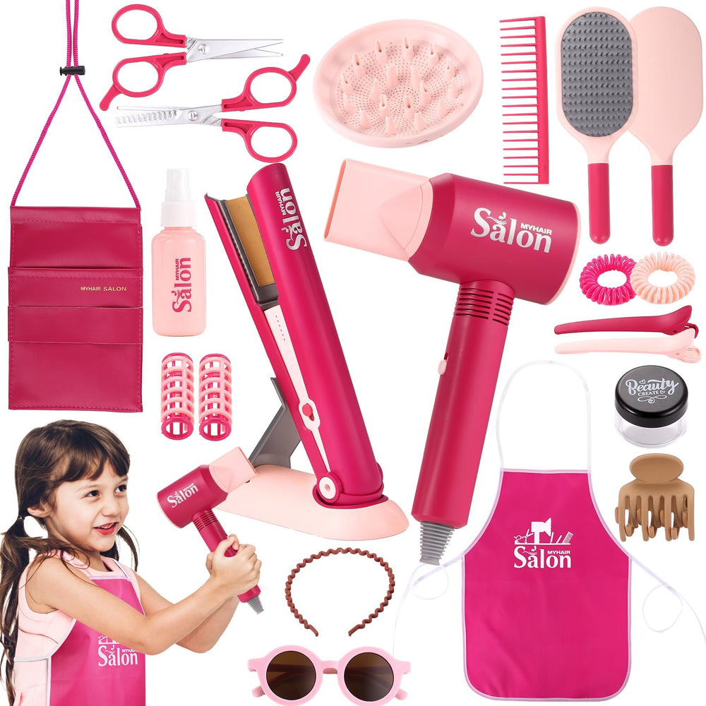 GAGAKU realistic hair dryer for kids boosts pretend salon play