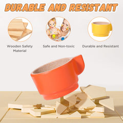 GAGAKU wooden play food cups support easy grip for small hands.