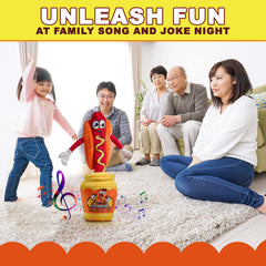 Gagster Dancing Hot Dog built-in flashlight brightens playtime.