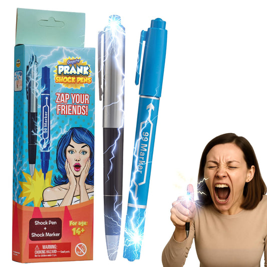 Gagster electric shock pen delivers a harmless surprise during office pranks.