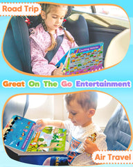 Gagule Toddler Busy Book in-hand demonstrates portable travel-friendly learning