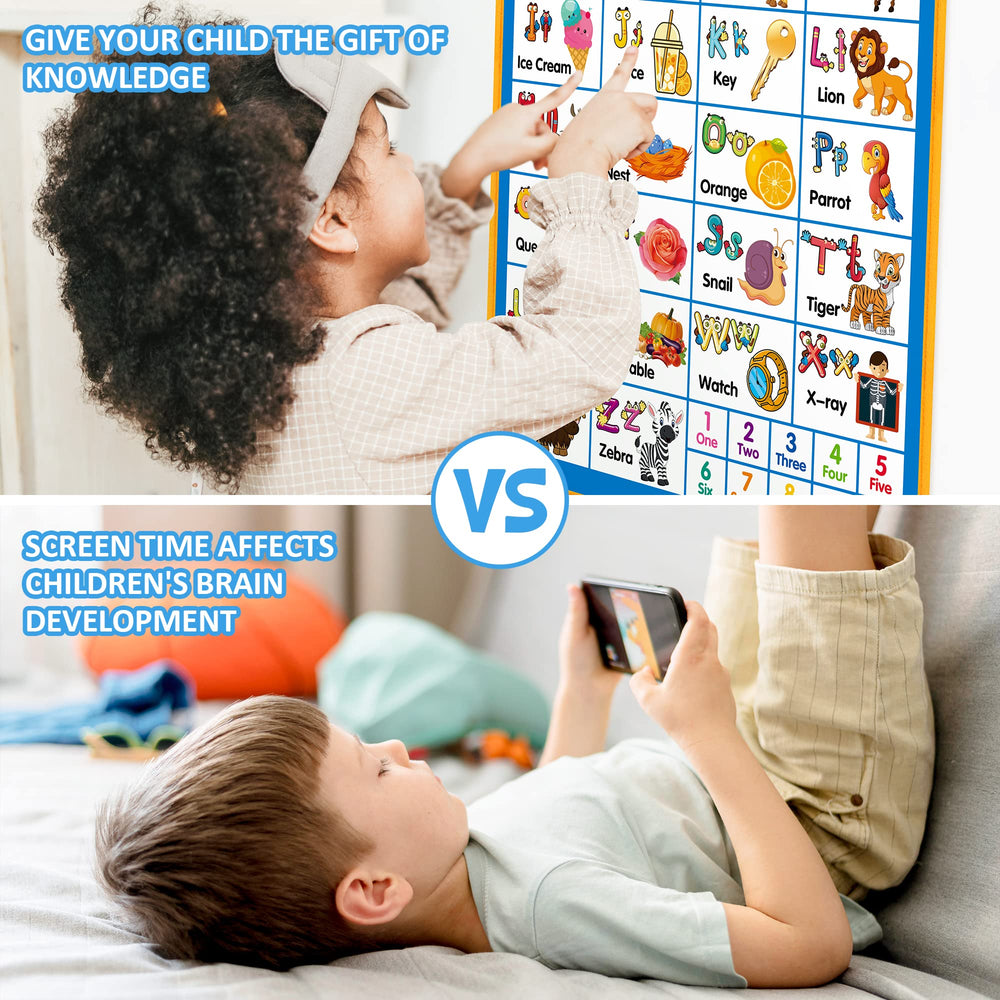 GaHoo wall chart kid learning demonstrates hands-on alphabet and number exploration