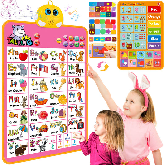 GaHoo interactive alphabet wall chart poster teaches letters and numbers through touch