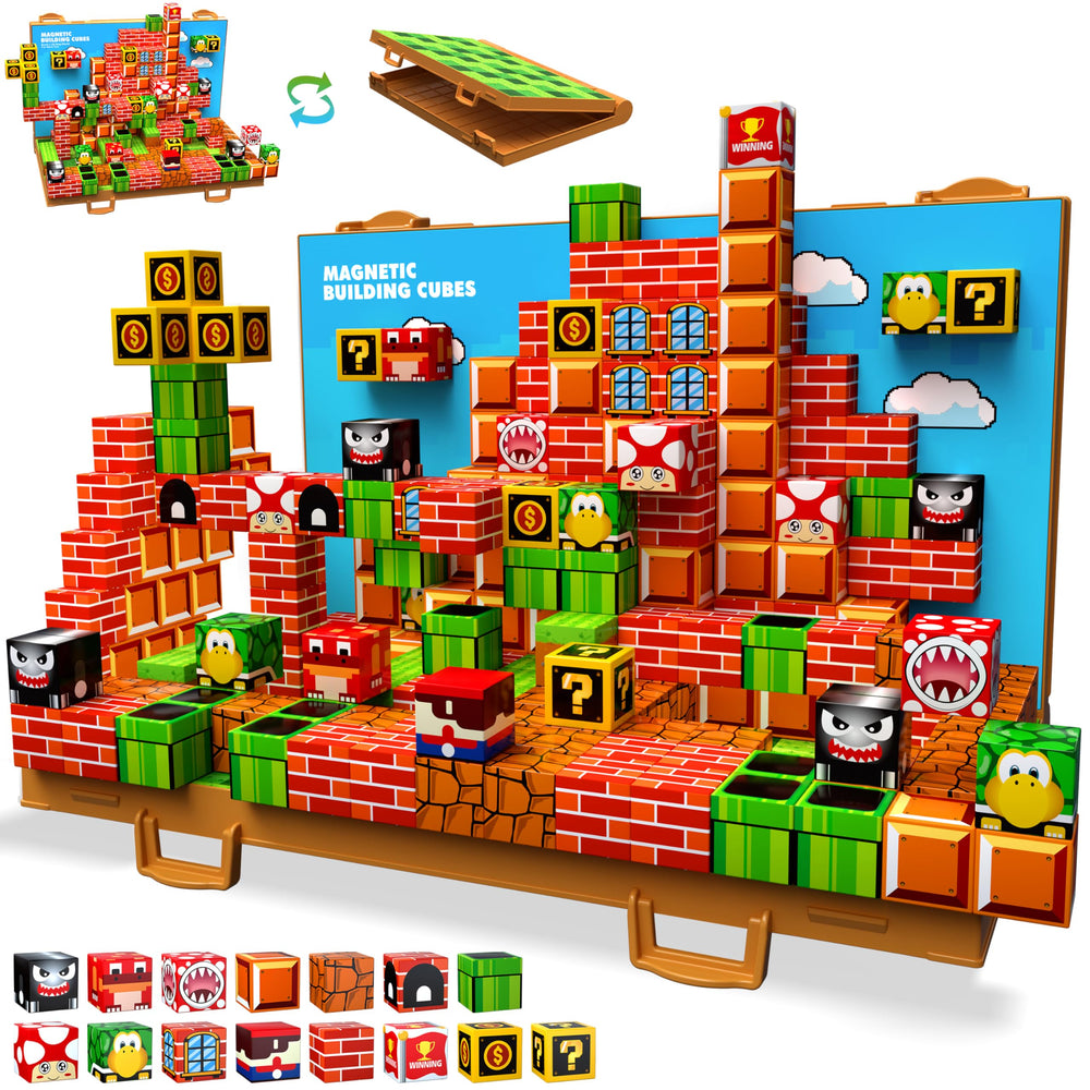 GaHoo magnetic blocks tiles assembly sparks creative building for children ages 3 to 10