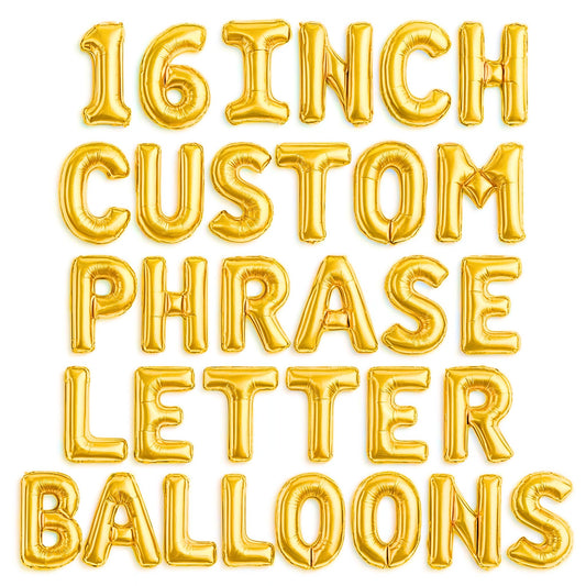 Gala Supplies gold letter balloons A-Z set 16 inch for personalized banners