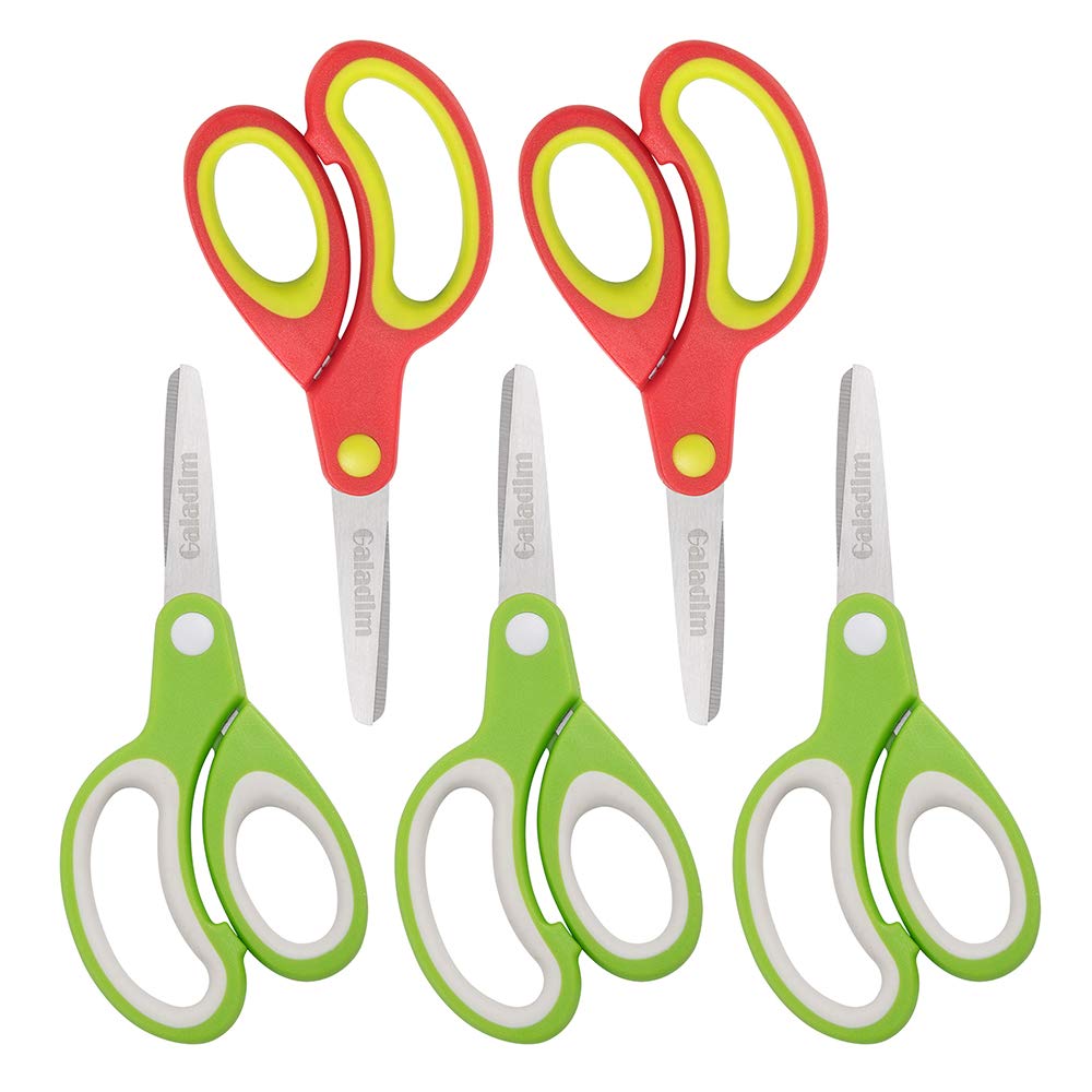 Galadim left-handed kids scissors with soft touch handles for classroom comfort.