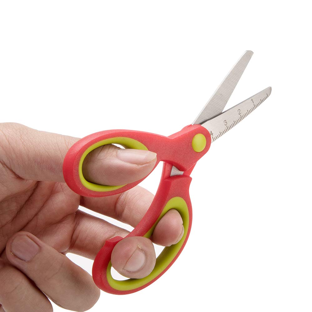 Galadim left-handed scissors green and red color set for kids projects.