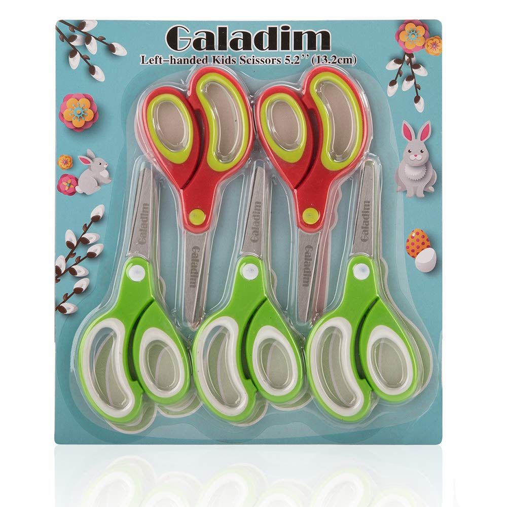 Galadim 5.2 inch left-handed scissors with rounded tips for safe cutting.