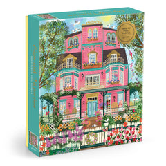 Galison Capeside Victorian foil puzzle by Joy Laforme features a blooming manor, ideal for relaxing evenings.