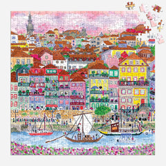 Galison Colors of Porto puzzle sunlit harbor scene for mindful relaxation