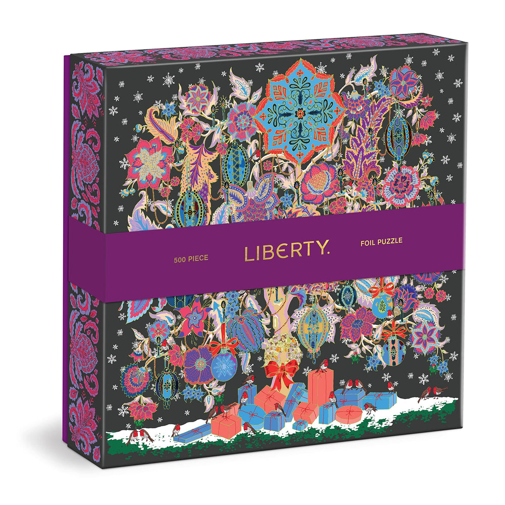 Galison Liberty Tree of Life foil puzzle with gold accents for festive crafting.