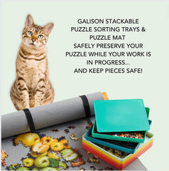 Galison Stackable trays with lid ready for easy storage.