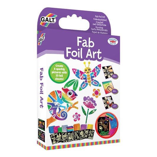 Galt Fab Foil Art kit cover with vibrant sparkles for creative crafting.