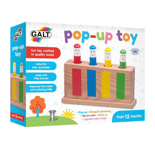 Galt Pop Up Toy helps develop hand-eye coordination during play