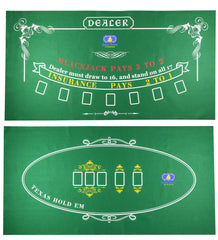 Game Room Heroes casino table felt with Texas Hold'em layout, ideal for home poker nights.