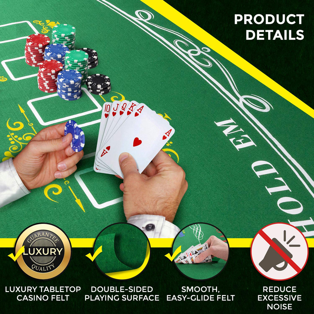Game Room Heroes luxury tabletop felt for smooth shuffling and quick dealing.