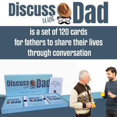 Game That Song Discuss with Dad card back prompts deeper questions for connection