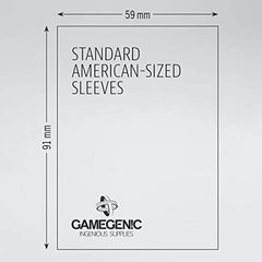 Gamegenic standard American size sleeves fit cards up to 57 x 89 mm