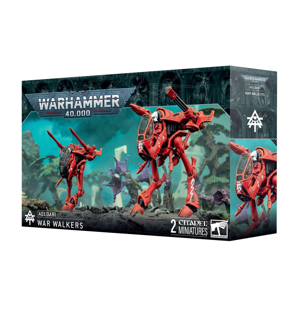 Games Workshop Aeldari War Walkers kit components close-up for painting.