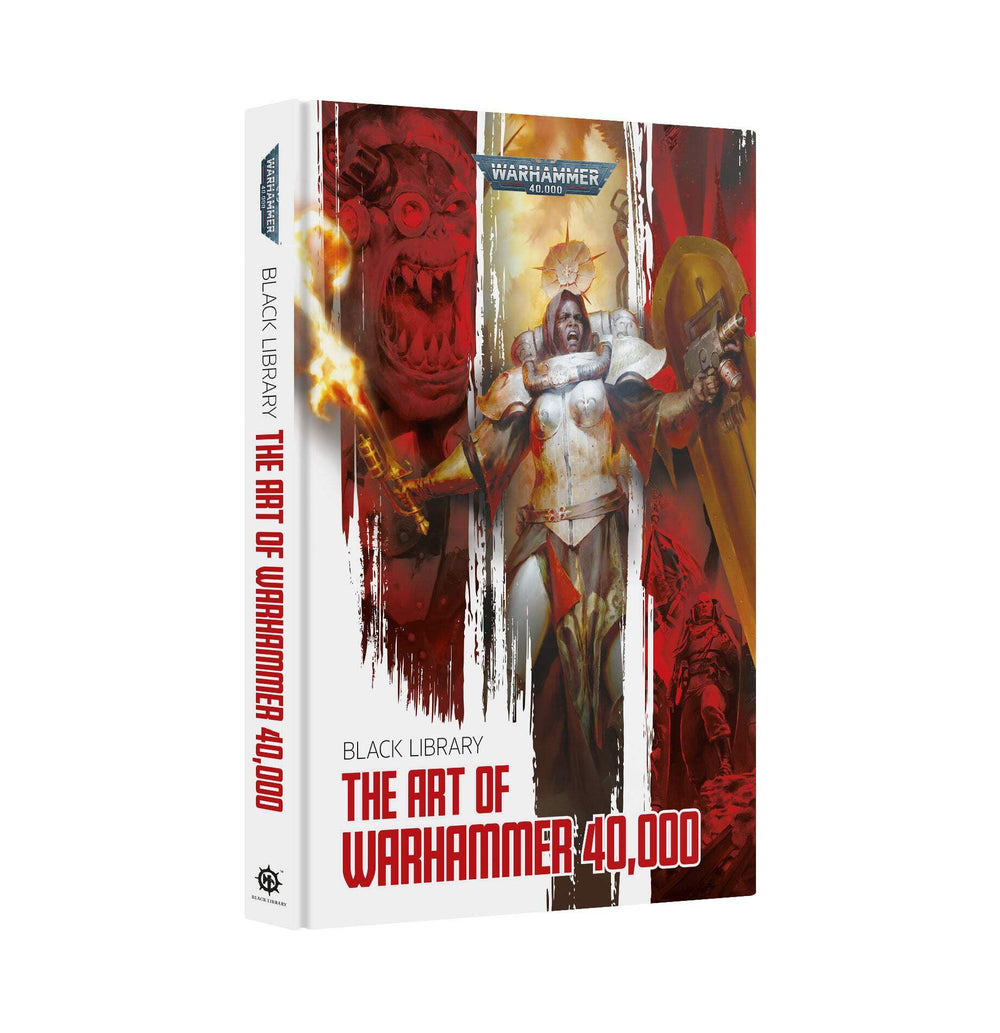 Games Workshop Black Library Art of Warhammer 40,000 cover art showcasing iconic characters and detailed miniatures.
