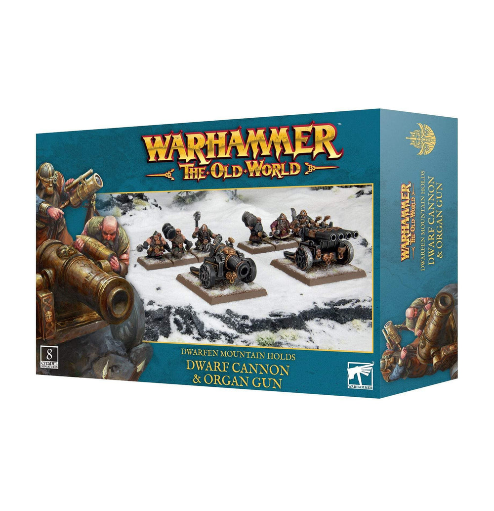 Games Workshop Dwarfen Mountain Holds Dwarf Cannon and Organ Gun ideal for epic, unpainted tabletop battles