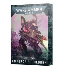 Games Workshop Emperor's Children Datasheet Cards cover art with pink foil edge for quick battlefield reference.