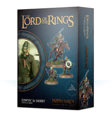 Games Workshop Eowyn & Merry miniature on foot and horseback, ideal for tabletop storytelling.