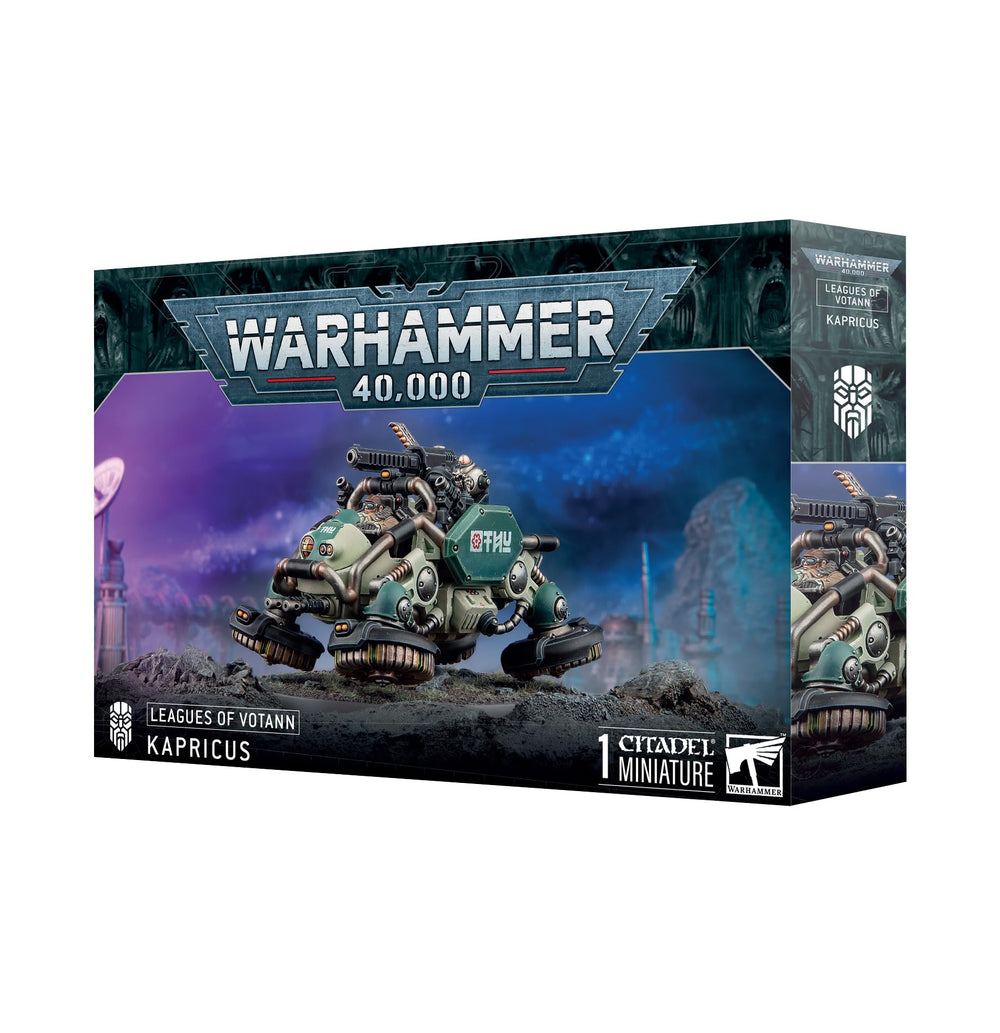 Games Workshop Kapricus Defender heavy weapon scout tank, ideal for Leagues of Votann battles.