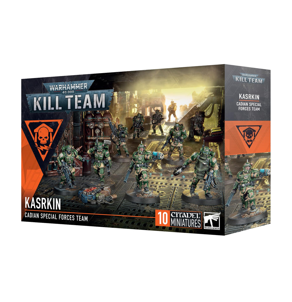 Games Workshop Kasrkin Kill Team minis for 40k tabletop battles.