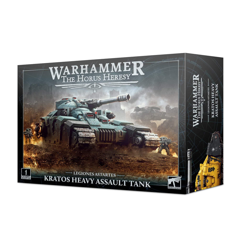 Games Workshop Kratos Heavy Assault Tank front view for dramatic Horus Heresy tabletop battles