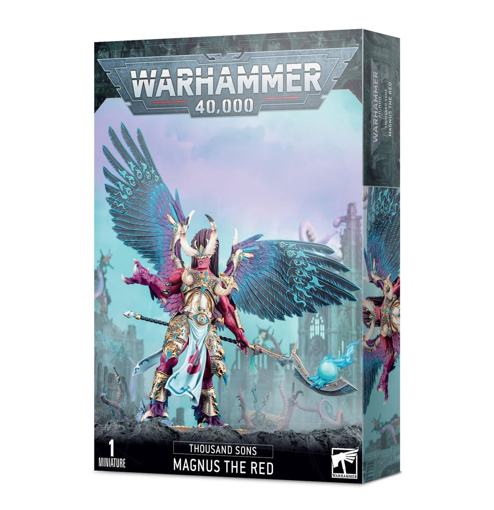 Games Workshop Magnus the Red pose miniature for tabletop battles and dramatic display