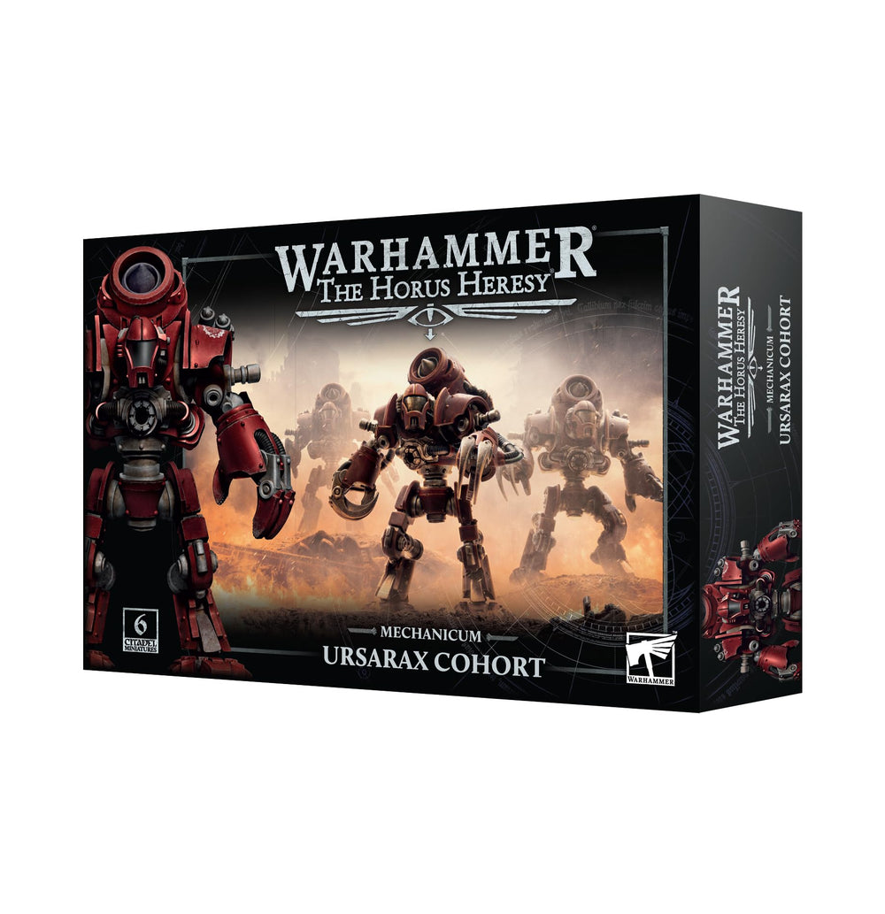 Games Workshop Mechanicum Ursarax Cohort miniatures, unpainted, for elite melee squads.