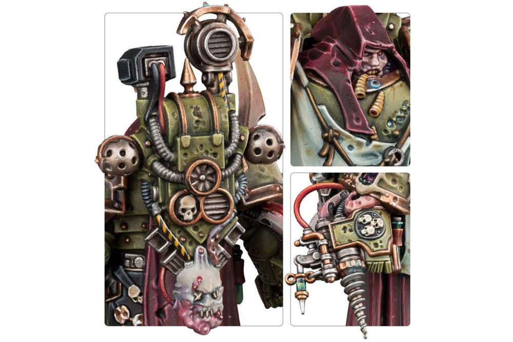 Games Workshop Nauseous Rotbone base, stabilized for dynamic tabletop setup.
