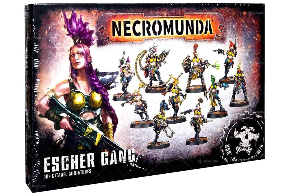Games Workshop Necromunda Escher gang ten plastic miniatures ready for assembly
