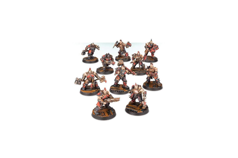 Games Workshop Necromunda Goliath 32mm bases with textured surfaces