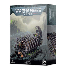 Games Workshop Necron Ghost Ark pose highlights detailed miniature for tabletop battles.
