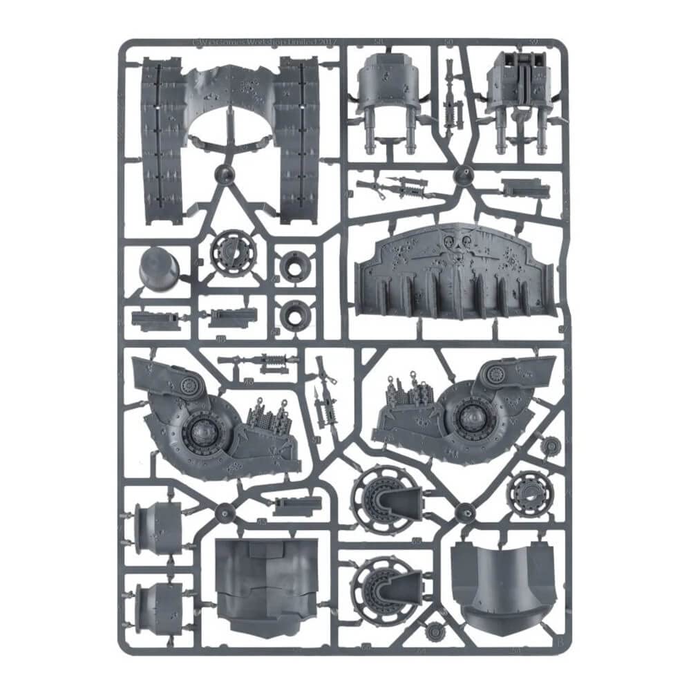 Games Workshop Plagueburst Crawler armour detail highlights gritty corrosion textures for display