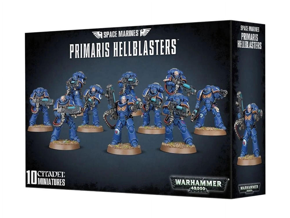 Games Workshop Primaris Hellblasters bases and transfer sheet enhance painting and army organization.