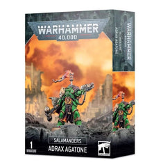 Games Workshop Salamanders Adrax Agatone model ready for assembly and tabletop battles.