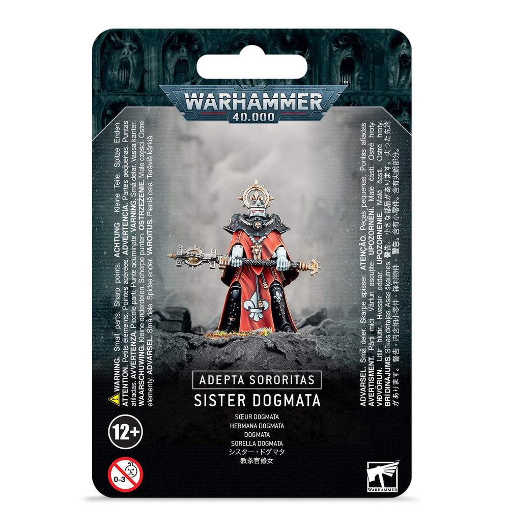 Games Workshop Sister Dogmata miniature ready for display and tabletop battles