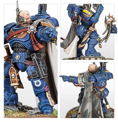 Games Workshop Space Marine Captain in Phobos Armour displaying aura ability to support nearby units.