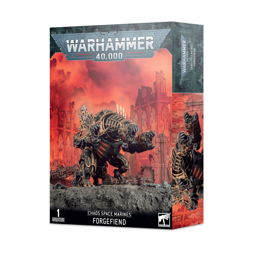 Games Workshop Forgefiend model, black finish, ideal centerpiece for Warhammer 40k battles and hobby painting